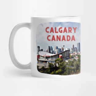 Calgary Canada Skyline Painting Mug